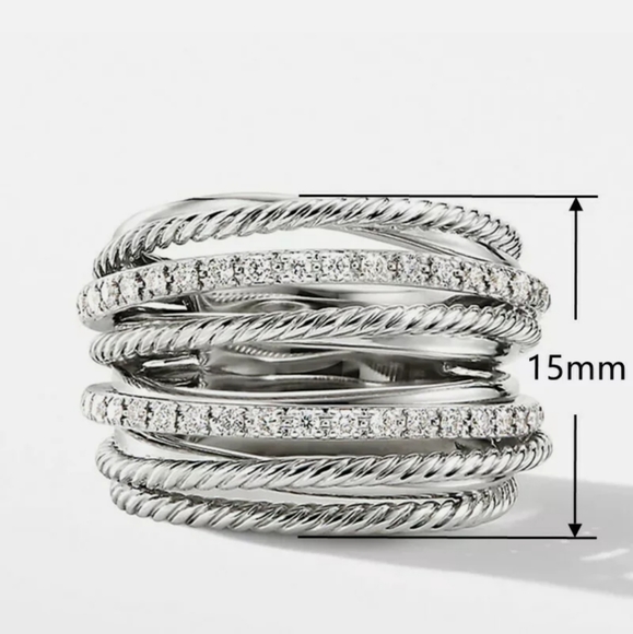 Infinity Jewelry 925 Silver Diamond Ring - Picture 2 of 5